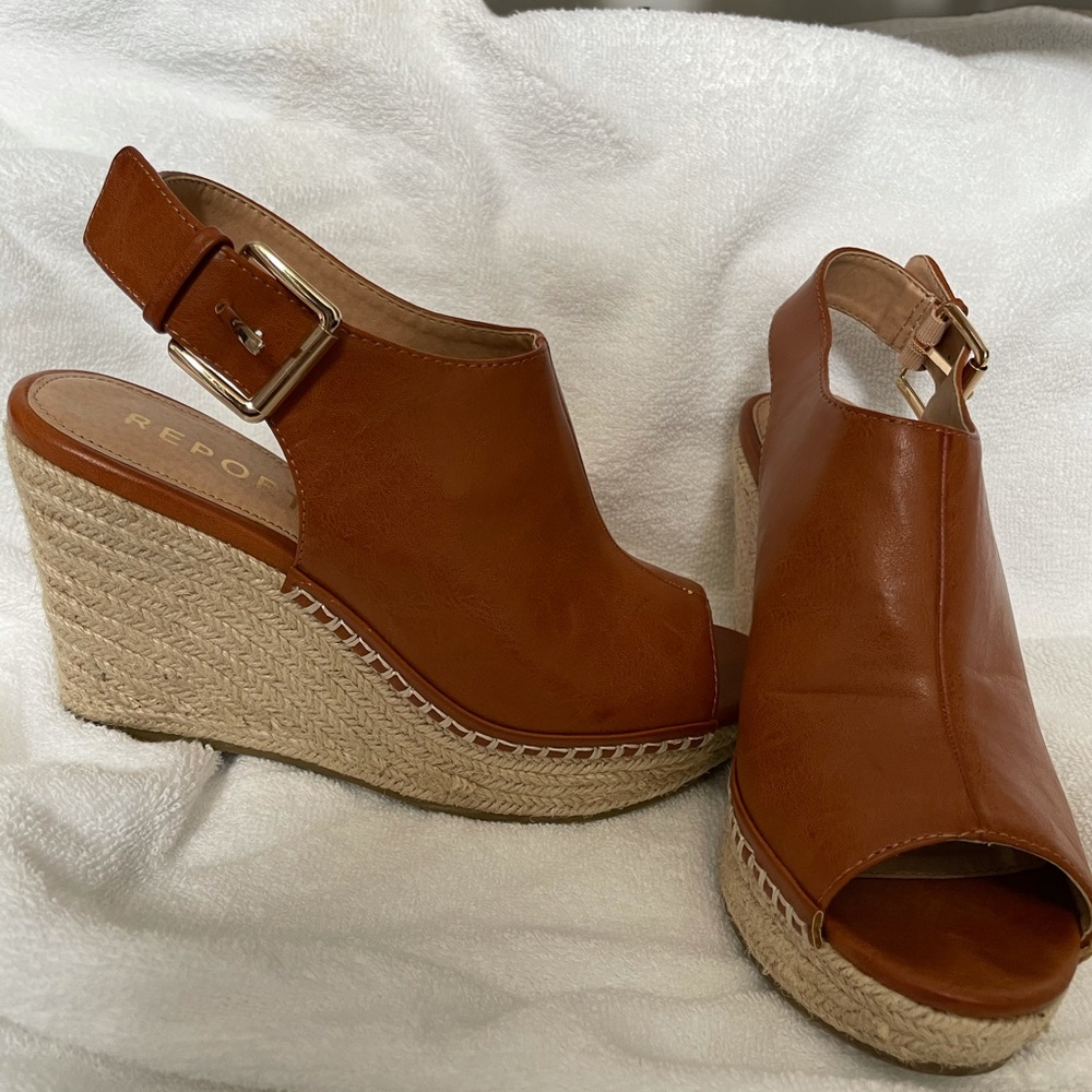 Faux leather wedges!